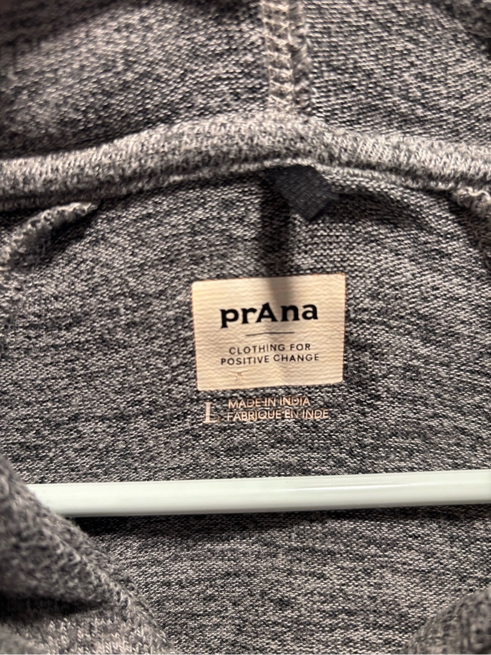 Prana Gray Scoop-Neck Hooded Pullover - Picture 2 of 3